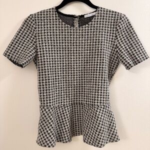 Zara Houndstooth Blouse Size Small